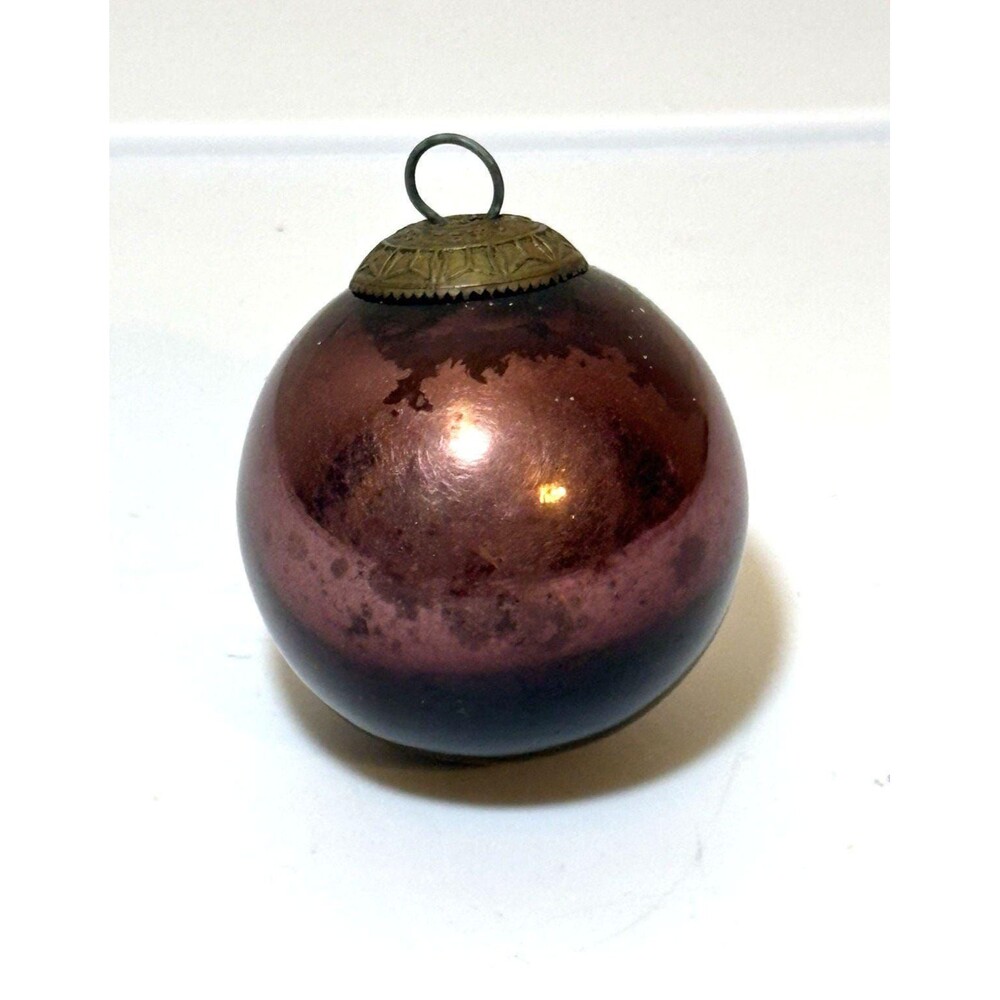 Vtg 3" Kugel Midwest Licensed Reproduction  Glass Amethyst / Purple Ornament
